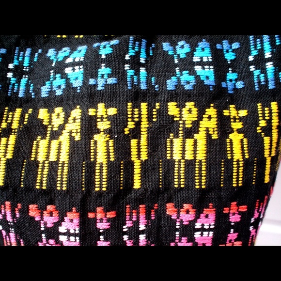 Vintage IKAT Embroidered Party Dress HORSES - Picture 6 of 14